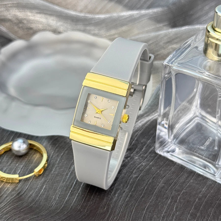 Square Silicone Quartz Small Watch