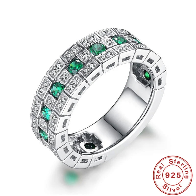 925 Sterling Silver Zircon Crystal Glamour Rings