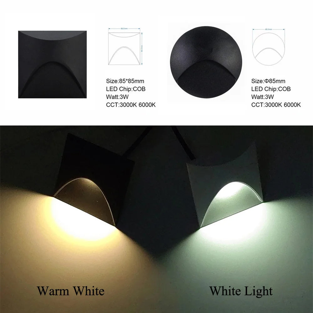 Outdoor Lighting Recessed Wall Lamp Waterproof
