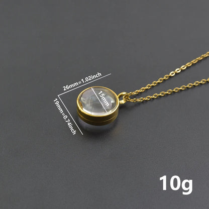1Pc 10-45mm Round Memory Coin Bezel Locket Pendant Necklaces