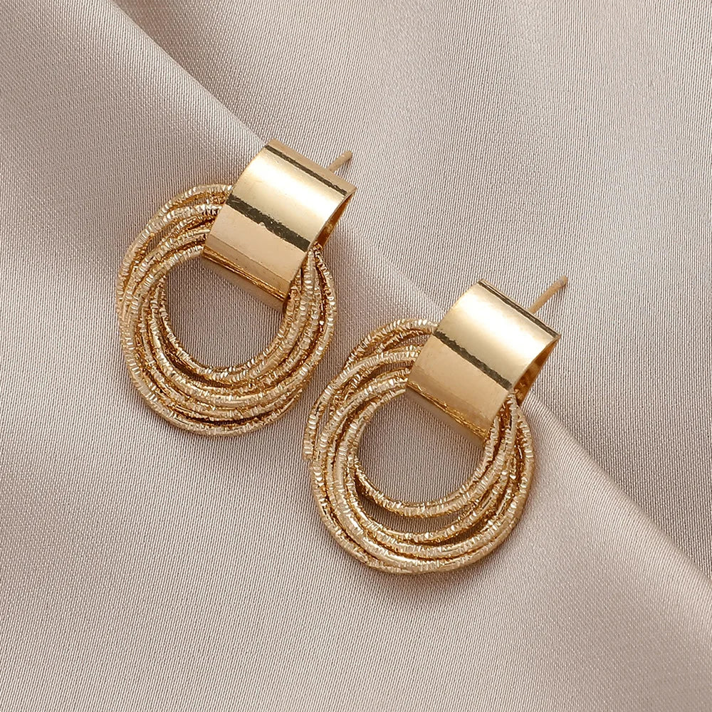 DANA Vintage Metal Round Drop Earrings