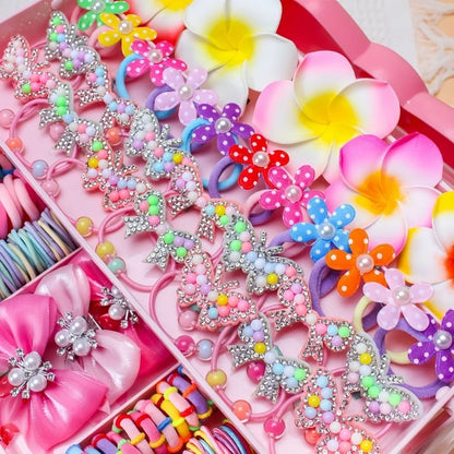 Bow High Elastic Hair Accessories Set No Hurt Hair Colorful Girls Hair Bands