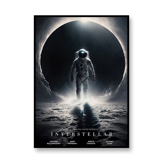 Interstellar Movie Poster Astronaut Outer Space Canvas Wall Art Print