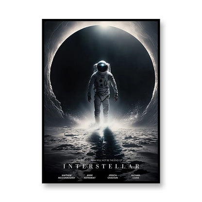 Interstellar Movie Poster Astronaut Outer Space Canvas Wall Art Print