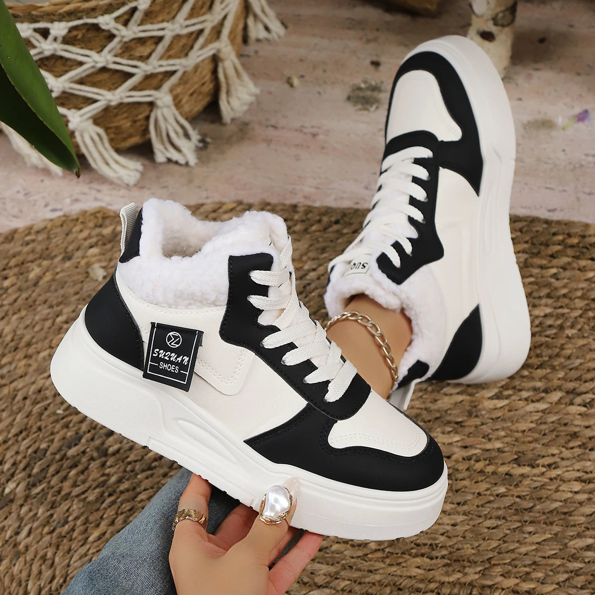 High Top Snow Boots Waterproof Cotton Sneakers