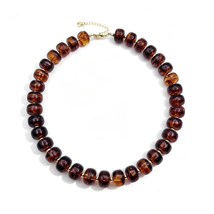 Chunky Beaded Statement Choker Boho Colorful Resin Necklaces