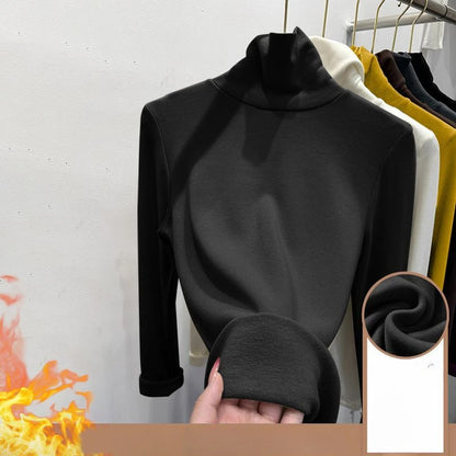 High Collar Underlay Top Autumn/Winter Overlay Thick Warm Long Sleeve T-shirt