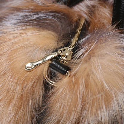 Real Fox Fur Large Size Plush Crossbody Luxury Handbags Fluffy Tote Bag