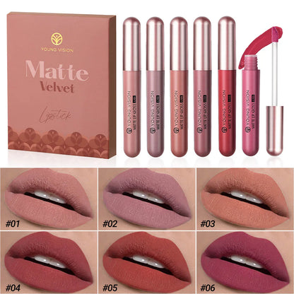 8 pcs matte color lasting lip gloss lipstick set