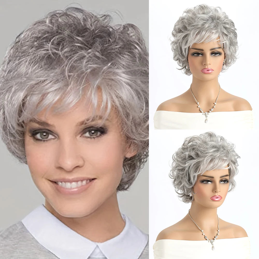 Short Natural Wigs with Bangs Soft  Hair Wig