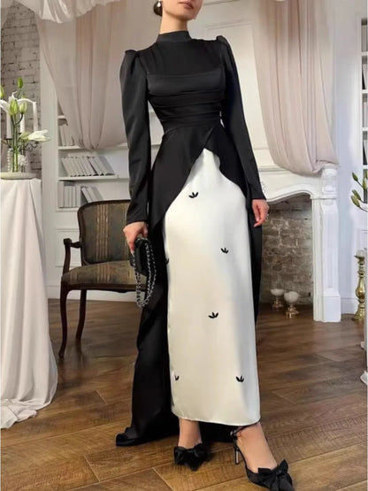 Muslim Satin Caftan Long Dress Abayas