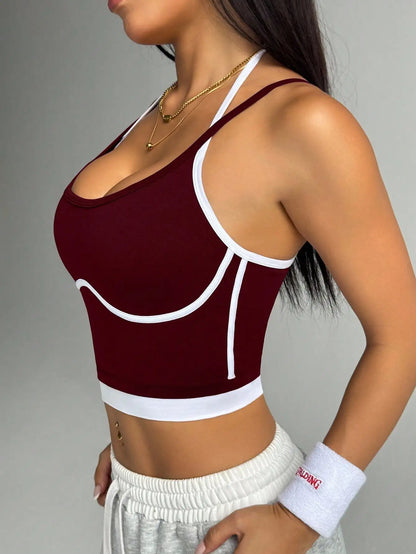 Blocking non steel ring beautiful back sports vest