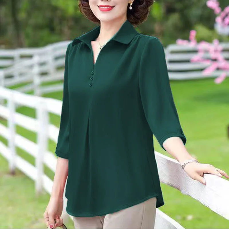 Thin Pullover Half Sleeve Loose Shirt