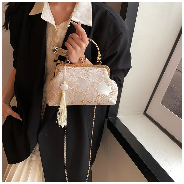 Chinese Style Shoulder Elegant Handbag Retro Small Square Bag