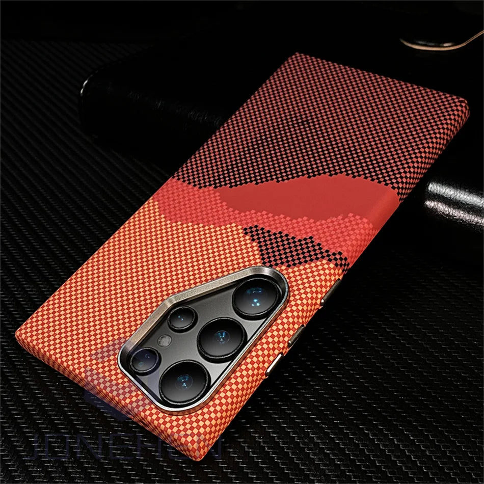Ultra Slim Carbon Fiber Pattern Mganetic Samsung Cover