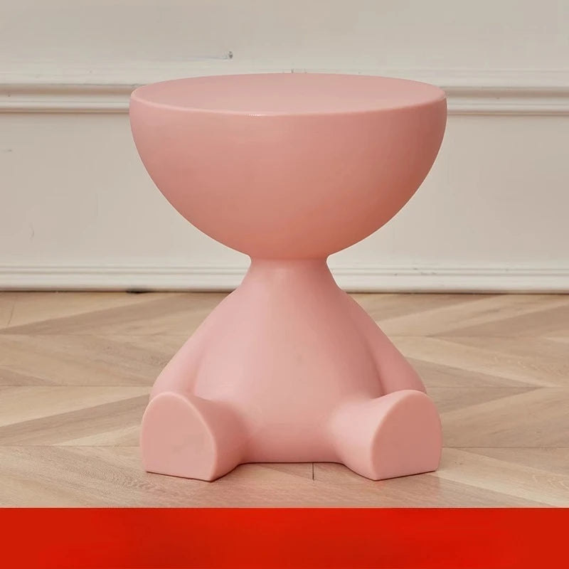 Creative bear shaped plastic bedside table in small space