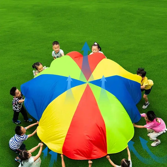 2M Diameter Children's Outdoor Team Game Prop Rainbow Parachute Toy