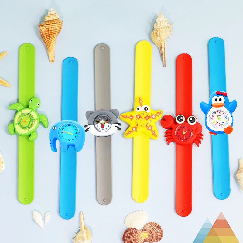 Slap Bracelet Clock Cartoon Kids Watches