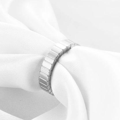 Zircon Checkered Couple Striped Geometric Ring