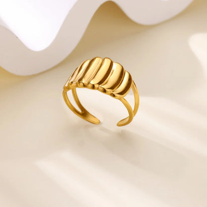 Gold Color Stainless Steel Delicate Flower Rings