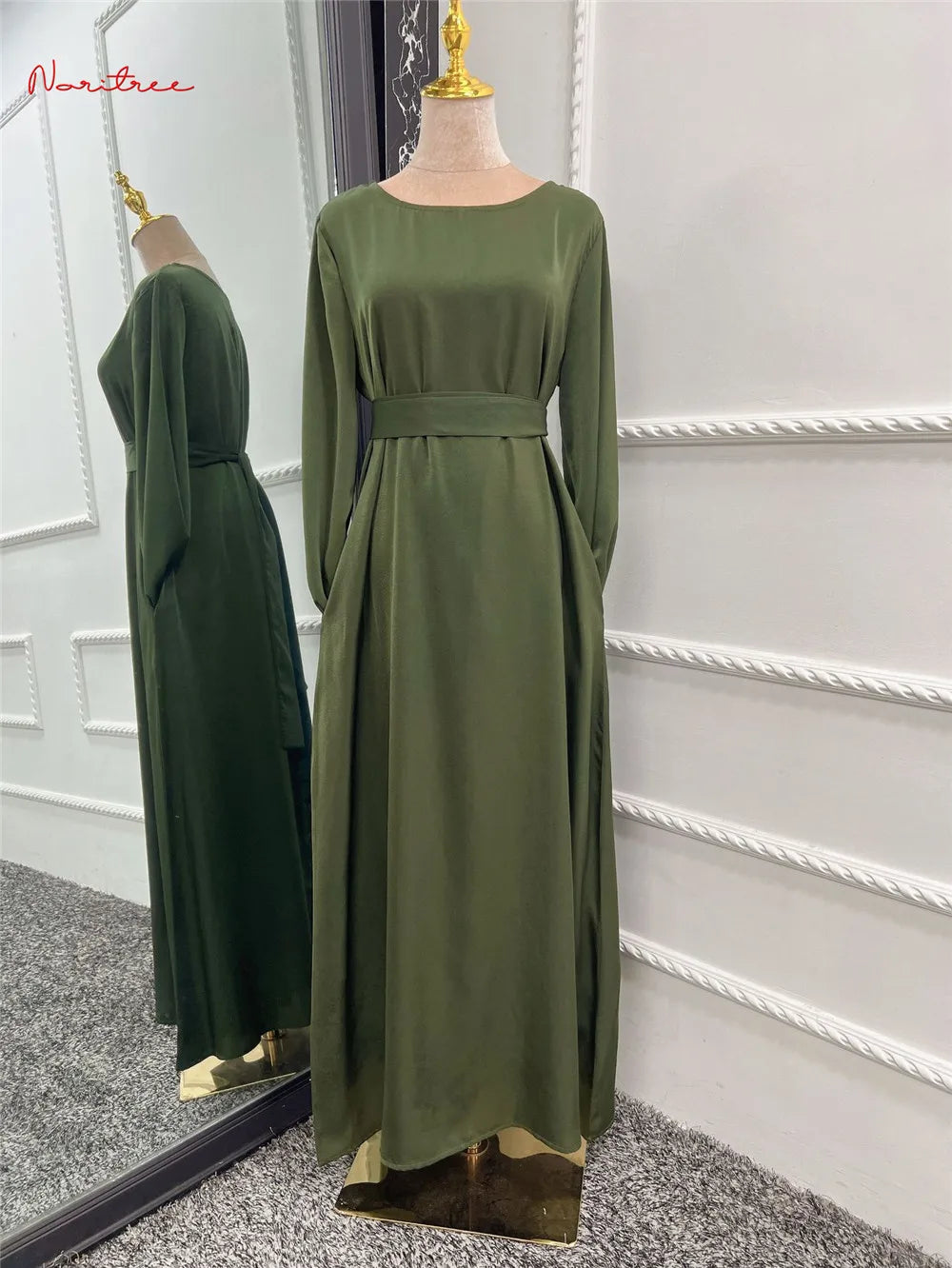 Silky Muslim Full Length Flare Sleeved Soft Abaya