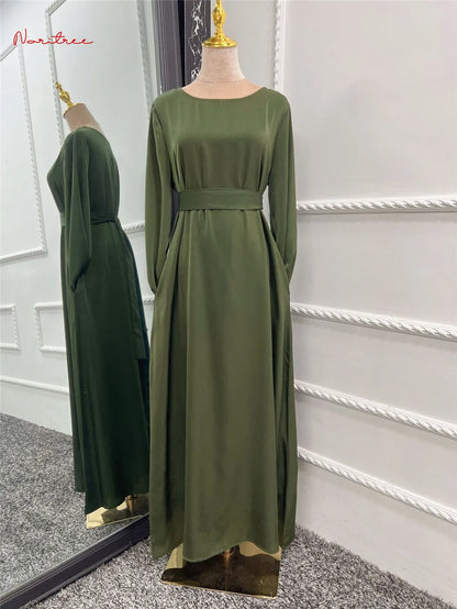 Silky Muslim Full Length Flare Sleeved Soft Abaya
