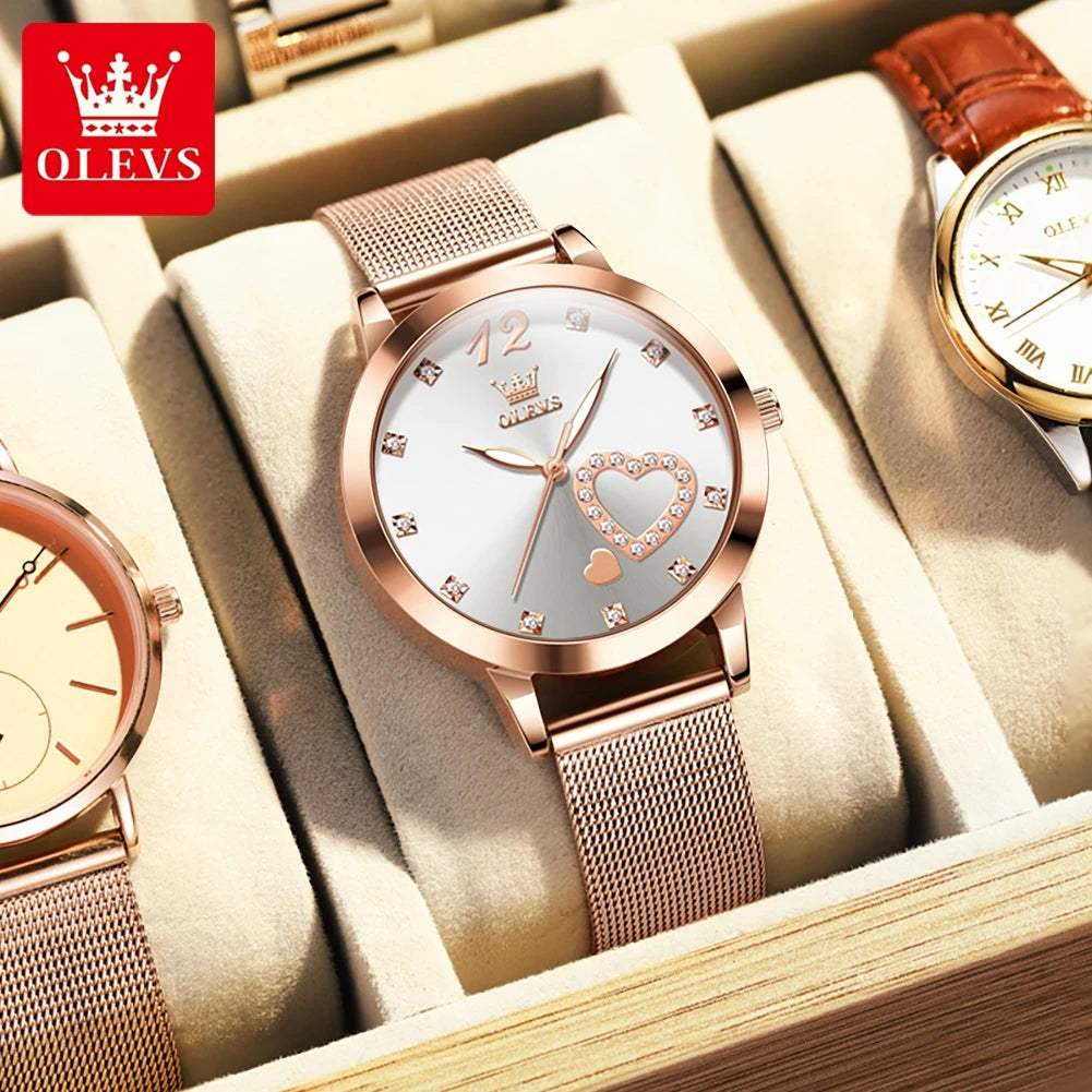 Quartz Stainless steel "Love" Dial Elegant Waterproof Luminous Quartz Watch