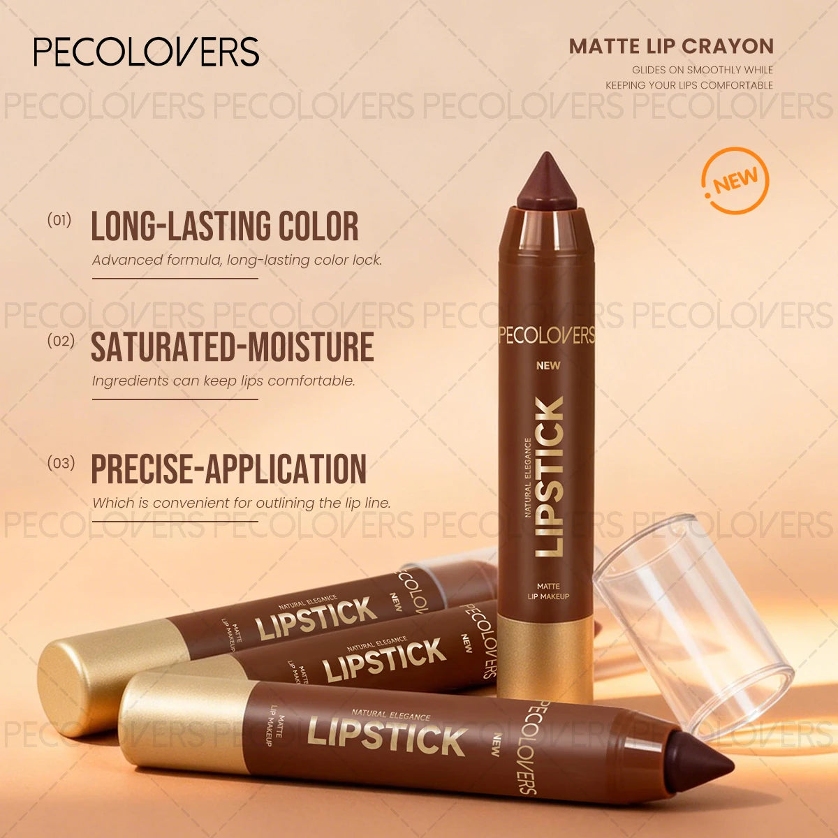 Winter Reddish Brown Lip Liner Pencil Matte Velvet Long-Wearing Makeup