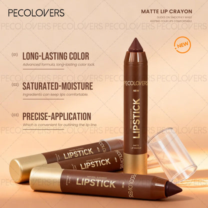 Winter Reddish Brown Lip Liner Pencil Matte Velvet Long-Wearing Makeup