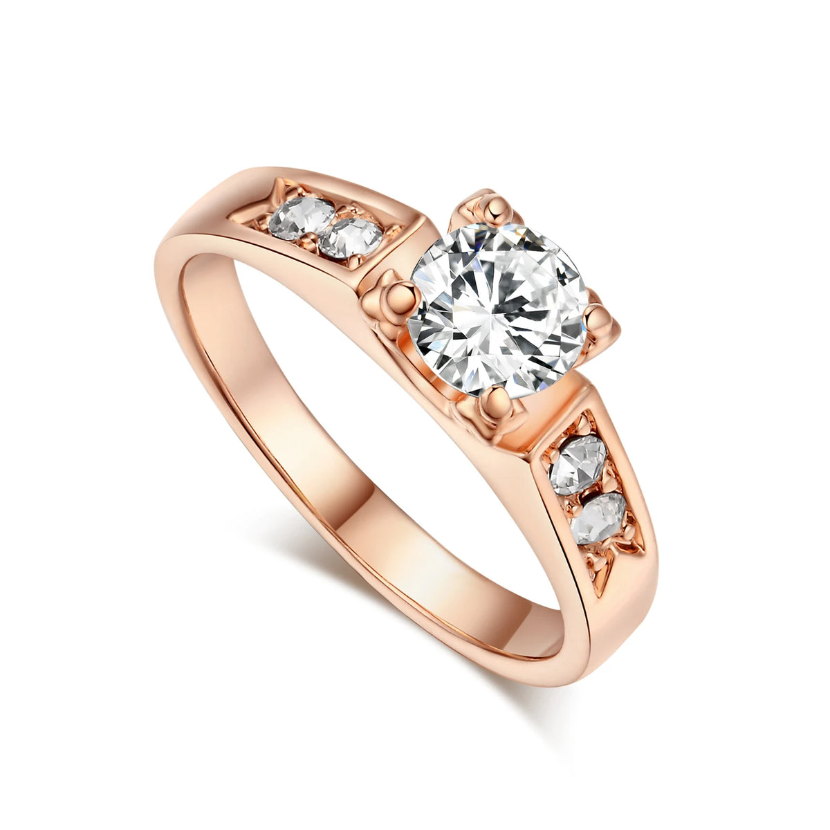 Double Fair 0.5 Carat Cubic Zircon Rose Gold Ring