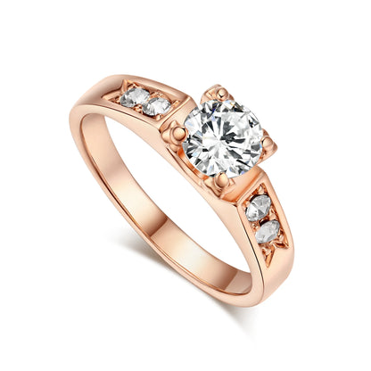 Double Fair 0.5 Carat Cubic Zircon Rose Gold Ring