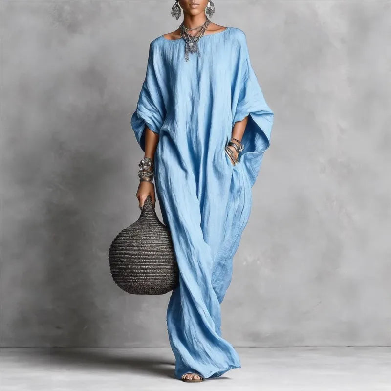 Casual Big Hem Maxi Long Sleeve Loose Dress