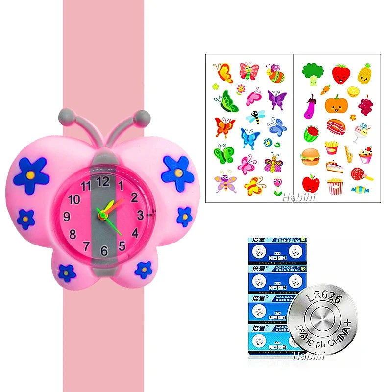 Slap Bracelet Clock Cartoon Kids Watches