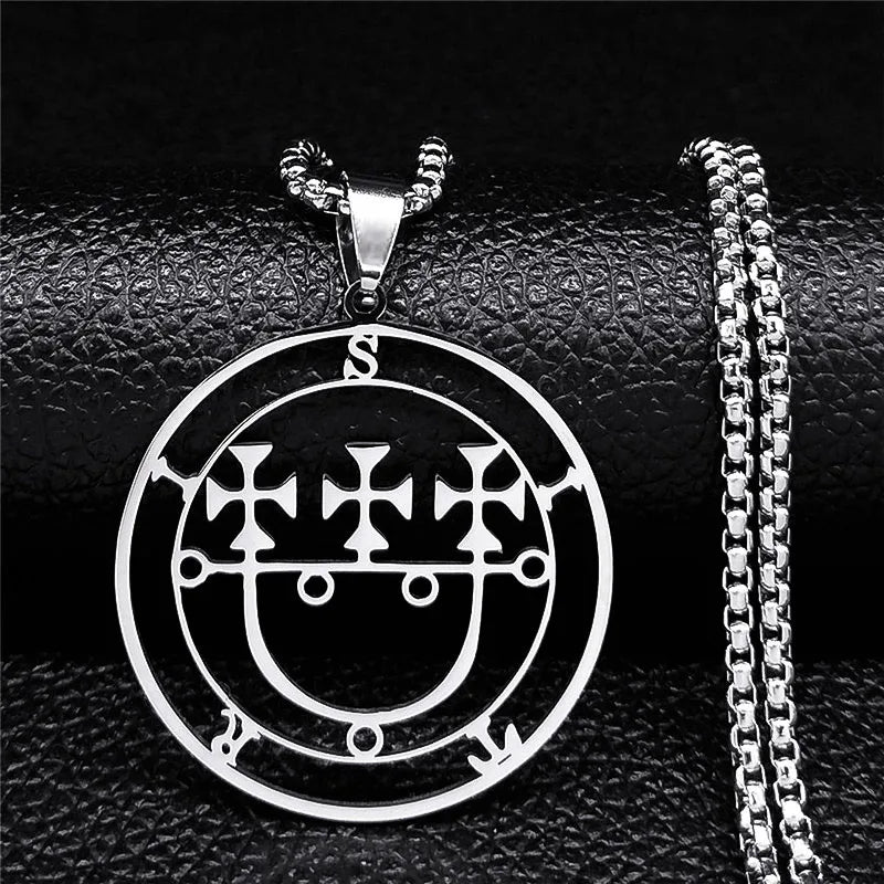 Sigeal Sigil De Lucifer Stainless Steel Satan Necklace