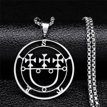 Sigeal Sigil De Lucifer Stainless Steel Satan Necklace