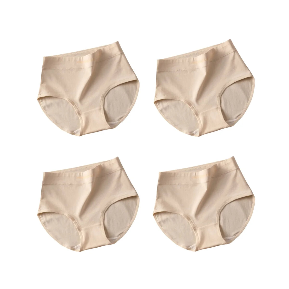 4Pcs/Set High-Waist Cotton Plus Size Lingerie