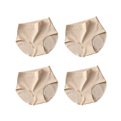 4Pcs/Set High-Waist Cotton Plus Size Lingerie