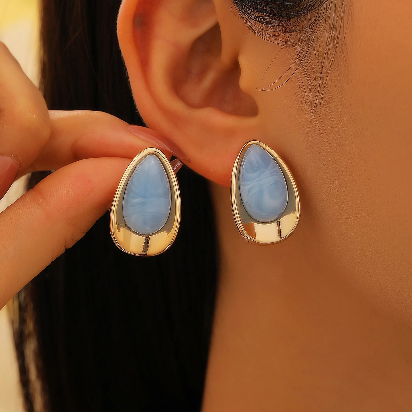 Dripping Oil Stud Earrings
