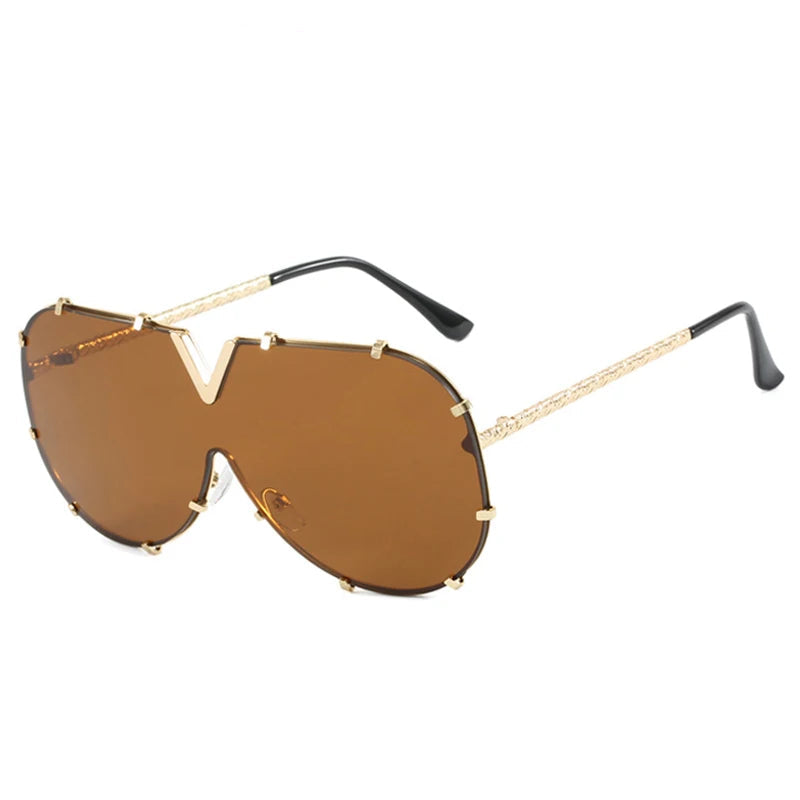 Metal Oversized Pilot Outdoor Windproof Sunglasses