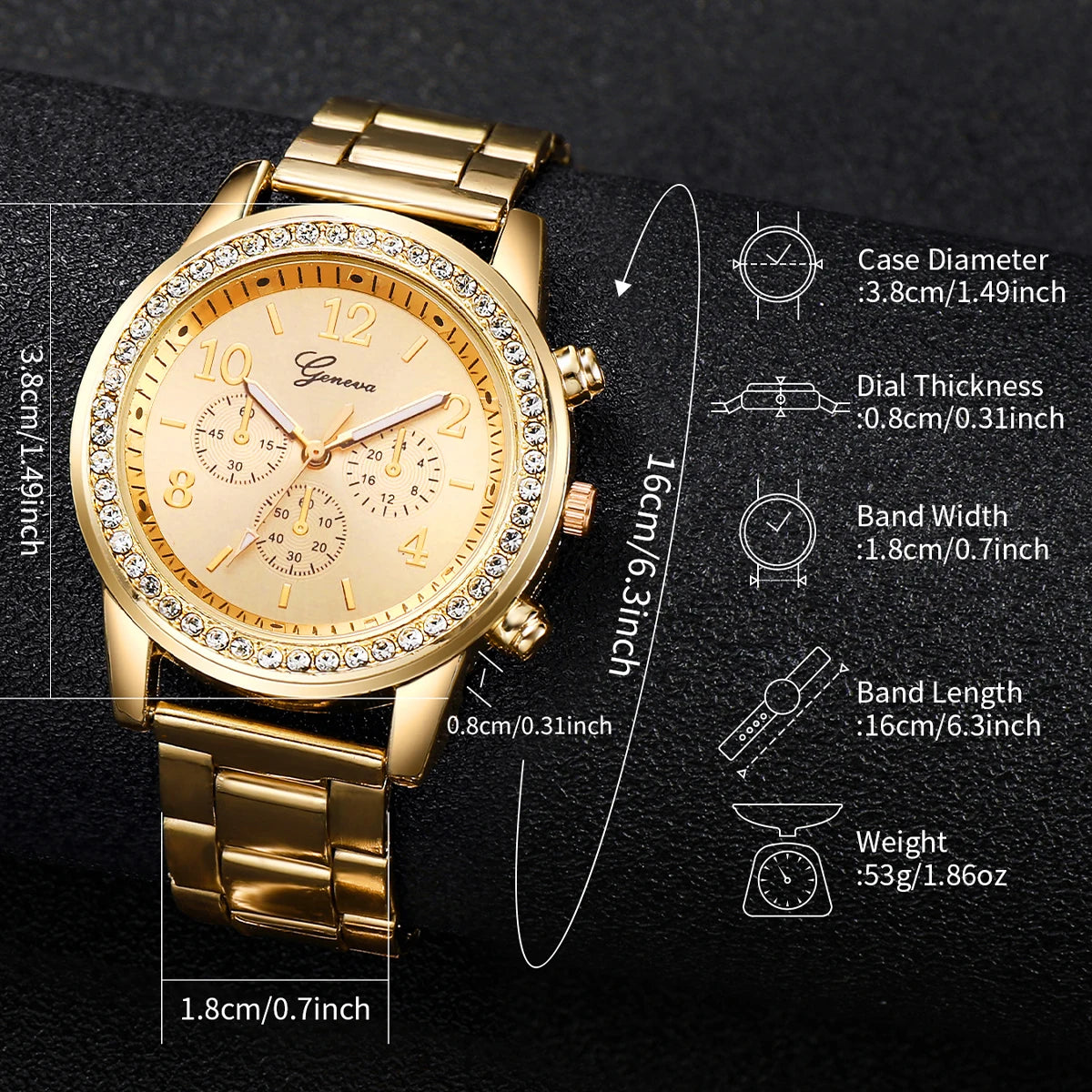 DANA Diamond  Stainless Steel Quartz Watch