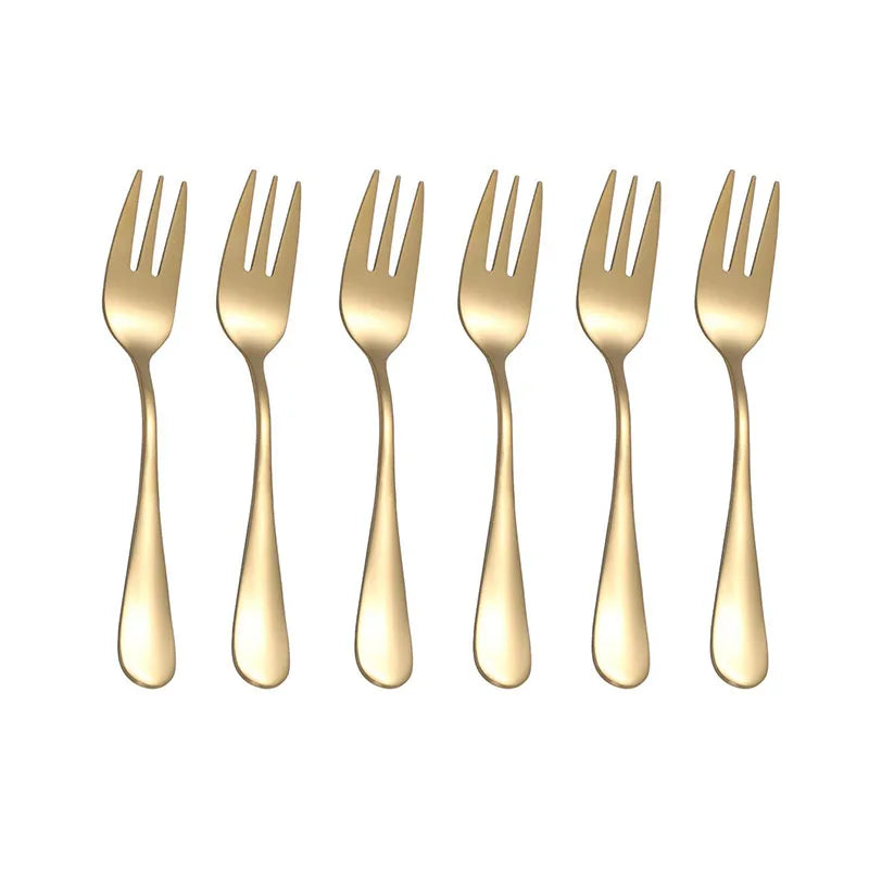 6pcs Stainless steel cutlery fruit forks dessert forks