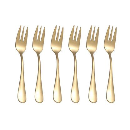 6pcs Stainless steel cutlery fruit forks dessert forks