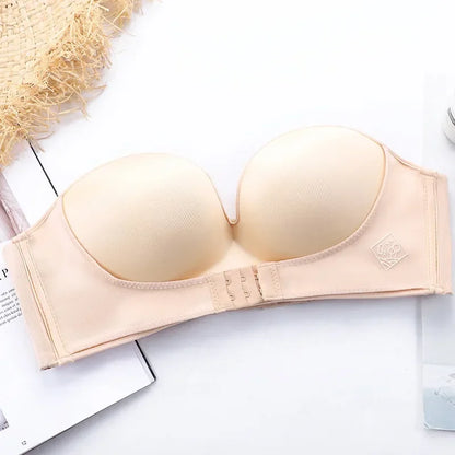 Front buckle invisible small push-up bra