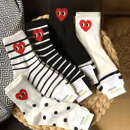 Korean Polka Dot Love Socks