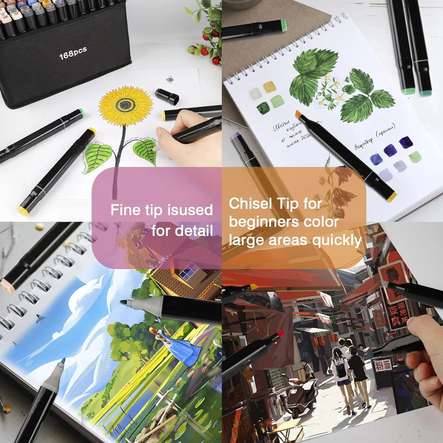 24/48/80/120/168/262 Colors Professional Drawing Markers
