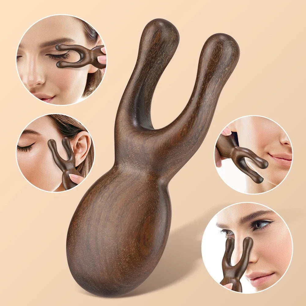 Wooden Gua Sha Facial Tools  Head Massager
