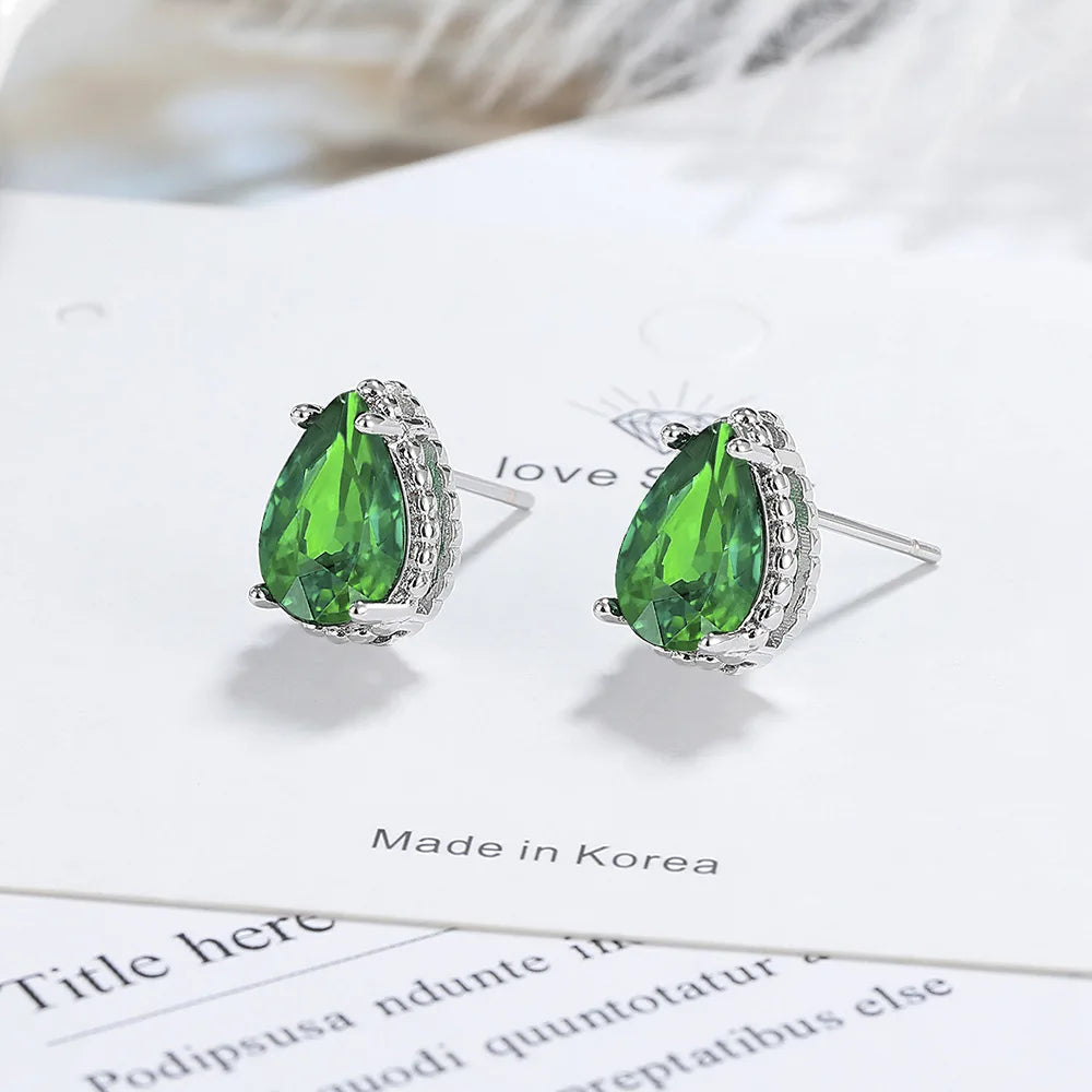 925 Sterling Silver Multiple zircon Earring