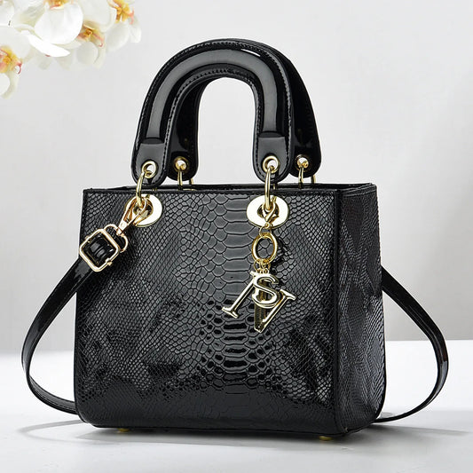 DANA PU Leather Crocodile Shoulder Bag