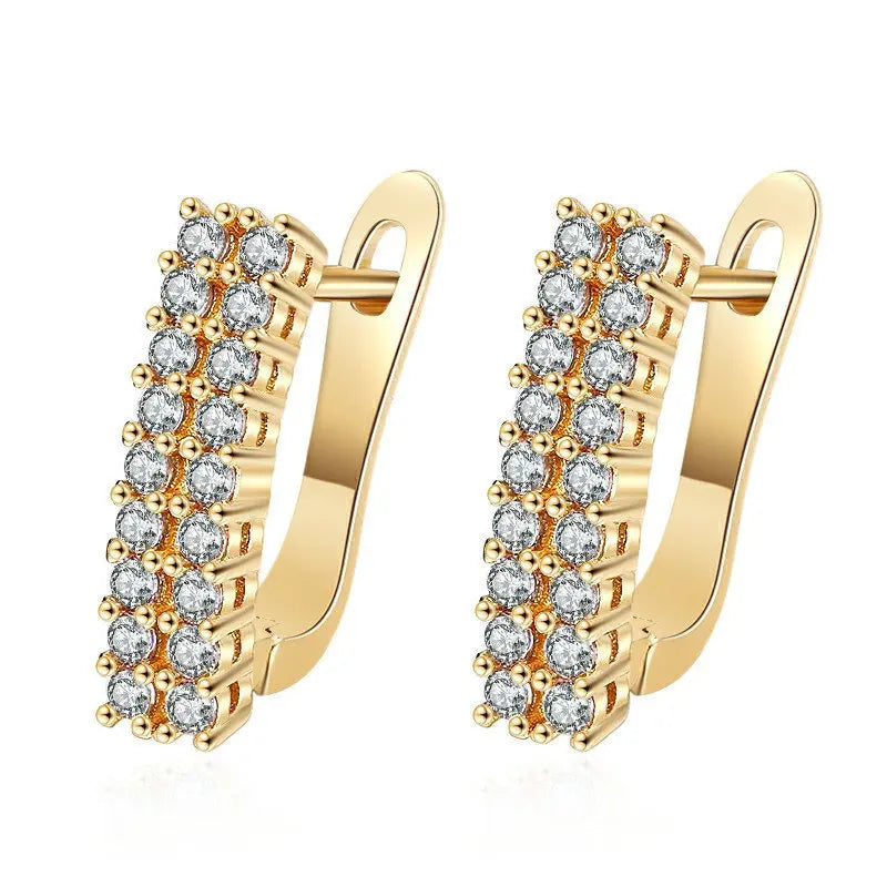 925 Silver Needle Princess Crystal Square Zircon Drop Earrings