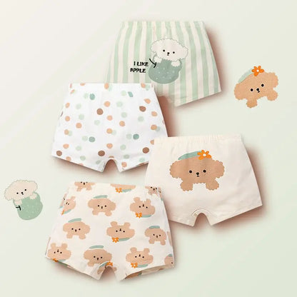 4 Piece/Lot Panties Cotton Soft Cute Cartoon Short